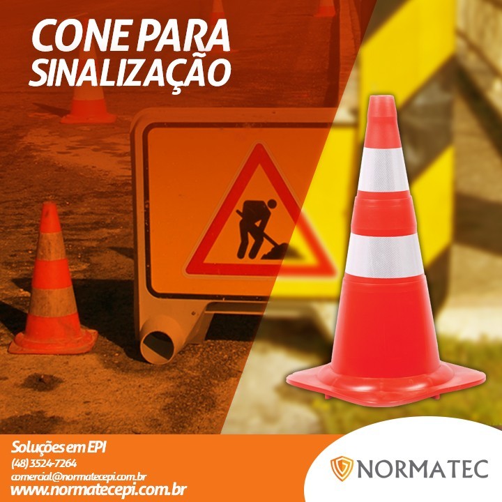 CONE P/ SINALIZAÇÃO 75 CM LAR/BCO - PLT
