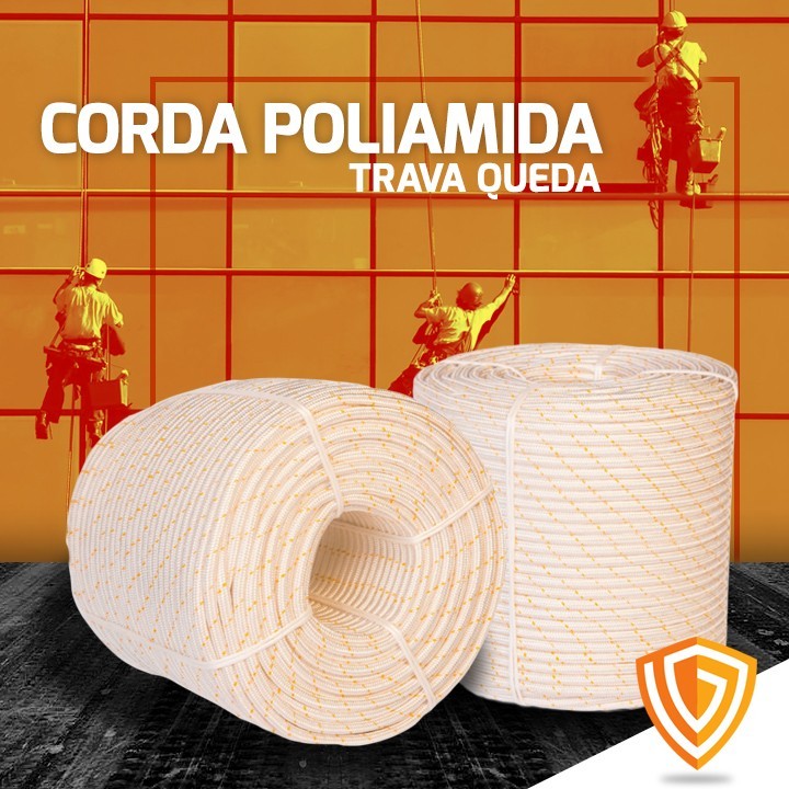 CORDA POLIAMIDA 12MM PARA TRAVA QUEDA - ROLO 100M